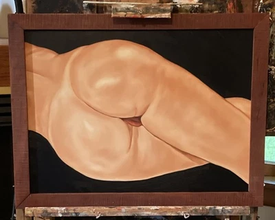 " A Butt portrait "   18x24 VANWINKLE ORIGINAL NUDE woman oil painting  signed - Image 1 of 2