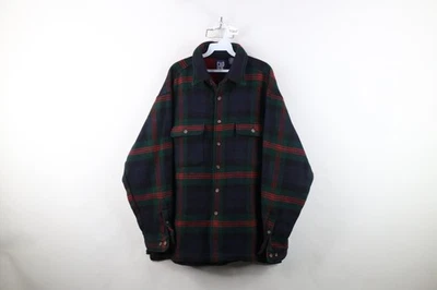 De Colección Años 90 Gap Para Hombres XL Mezcla de Lana Pesada Franela Botón Camisa Chaqueta Jac Camisa Cuadros Foto 1 de 4
