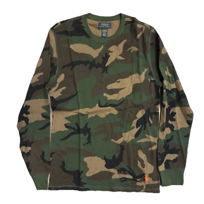 POLO RALPH LAUREN ROPA DE DORMIR MANGA LARGA CAMISA CAMUFLAJE VERDE MARRÓN TALLA M TÉRMICA (99) Foto 1 de 4