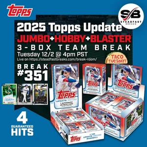 Washington Nationals 2025 Topps Update JUMBO  + HOBBY 3-Box Team Break #351 - Picture 1 of 3