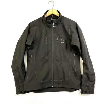 SIERRA DESIGNS Chaqueta Impermeable Mujer Mediana Negra Cremallera Completa Costuras Cintas Cortas Foto 1 de 4