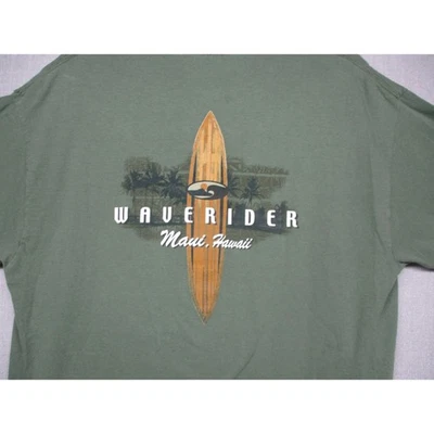 Camiseta de playa informal gráfica vintage de surf verde Gildan para hombre talla grande Foto 1 de 4