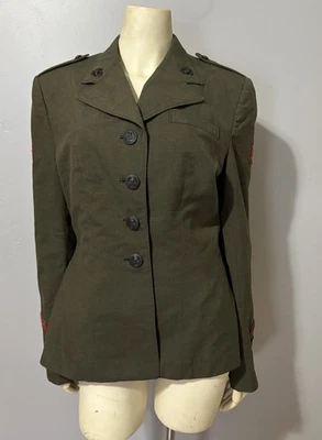De Colección USMC Mujer’s Vestido Verde Uniforme Chaqueta 8S Marine Corps Sargento Rango Foto 1 de 4