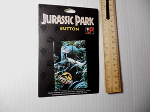 Jurassic Park Vintage 1993 Velociraptor Button Spielberg 90s Pinback - Picture 1 of 4