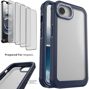 For iPhone 16e Shockproof Hybrid Case Heavy Duty Rugged Cover Screen Protector - Picture 1 of 31