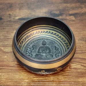 Vintage Brass Tibetan Singing Bowl – Meditation & Chakra Healing Sound - Picture 1 of 10