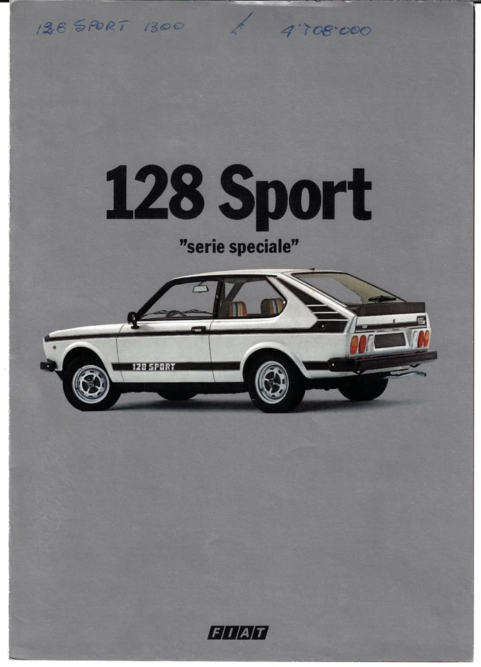 Fiat 128 3P Sport Edición Limitada 1978-79 Mercado Italiano Plegable Folleto de Ventas Foto 1 de 1