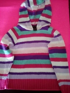 Forever and Ever Girl's L 10 12 Multicolor Stripe Sweater - Picture 1 of 3