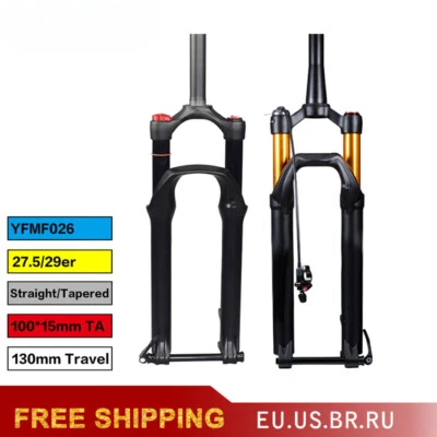 Garfo de ar suspensão dianteira bicicleta Mtb 27.5/29er eixo transversal 100*15mm viagem 130mm - Imagem 1 de 4