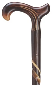 36" Antique Style Derby Handle Spiral Walking Stick Cane - Picture 1 of 2