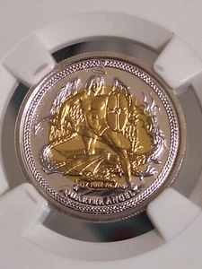 2009 Isle of Man RARE 1/4 Angel Bi-Metallic Gold & Silver NGC PF 70 ULTRA CAMEO - Picture 1 of 21