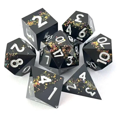 Resin Polyhedral 7-Die Dice Set for Table Games RPG Dice Gaming D&D Resin Dice  - Image 1 of 3