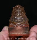 2&quot; Chinese Crystal Craving Pixiu Brave Troops Beast Statue Seal Stamp Signet