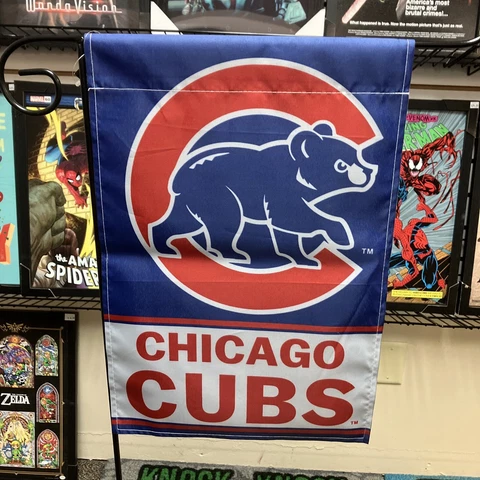 Chicago Cubs Garden Flag 12x18 Two Sided Cover