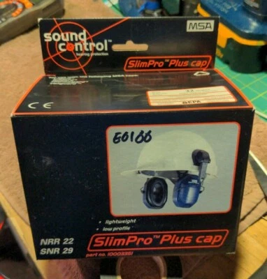 MSA Sound Control SlimPro Plus Cap Ear Muffs NRR -22 for Slotted Hard Hats