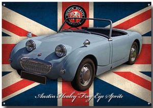 AUSTIN HEALEY FROG EYE SPRITE METAL SIGN.GARAGE SIGN.BRITISH CARS. - Picture 1 of 1