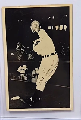 1955 Bob Lemon Signed Photo Post Card MLB Cleveland Indians New York Yankees - Image 1 of 3
