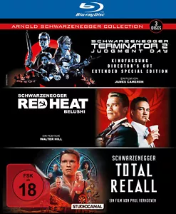 3x uncut ARNOLD SCHWARZENEGGER Red Heat TERMINATOR 2 Total Recall Blu-Ray Box - Bild 1 von 2