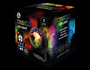 LED Disco Party Lights 7 Colour Options Remote Control Rotating Ball Stage Light - Picture 1 of 4