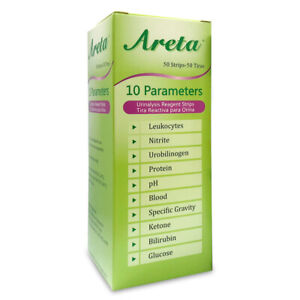 Areta Urine Dipstick 10 Parameter (10SG) Urinalysis Reagent 50 Test Strips