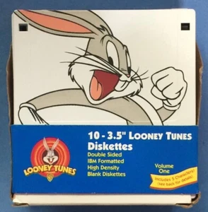 Warner Bros 1996, Set of 10 Looney Tunes Characters, 1.4MB 3.5"  2HD, Brand NEW - Picture 1 of 3