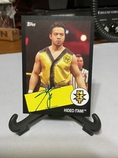 WWE Hideo Itami 2015 Topps Heritage BLACK Authentic On Card Autograph SN 49/50