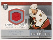 Dion Phaneuf 06-07 Be A Player Portraits First Exposures Game Worn Jersey