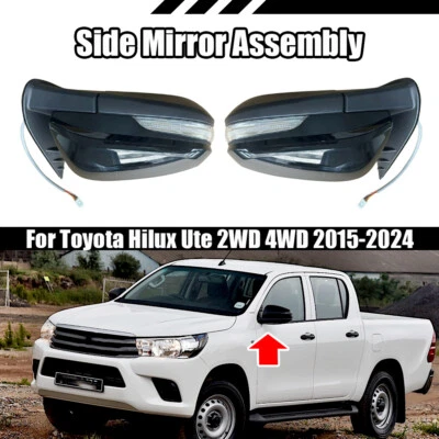 Conjunto de espelho de porta elétrico 5 pinos LH+RH para Toyota Hilux Ute 2WD 4WD 2015-2024 - Imagem 1 de 4
