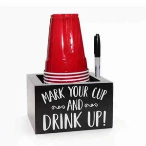 Portavasos Individual con Ranura para Marcar Madera Marca Tu Taza y Bebe Taza Sharpie - Imagen 1 de 2