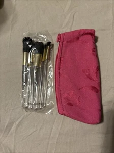Mary Kay 5-teiliges Reisepinsel-Set - rosa Etui mit Reißverschluss - Vintage - NEU - Bild 1 von 3