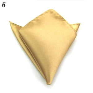 Men's Party Suit Pocket Square Solid Smooth Handkerchief Kerchief Towel Hanky US - Picture 1 of 41