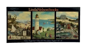 1999 Linda Nelson Stocks Deluxe Puzzle Set Three 500 Pc Jigsaw Puzzles *SEALED* - Picture 1 of 15