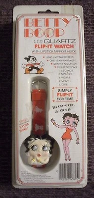 VINTAGE BETTY BOOP LCD QUARTZ FLIP IT WATCH MINT & COMPLETE IN BOX FREE SHIPPING - Image 1 of 4