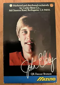 Denver Broncos: Etiqueta colgante sin rasgar Mizuno John Elway de los años 80 muy rara - ¡Limpia! - Imagen 1 de 1