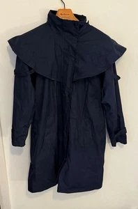 TARGET DRY Ladies Long Waterproof Trench Coat Hooded Blue Equestrian Size UK 10 - Picture 1 of 5