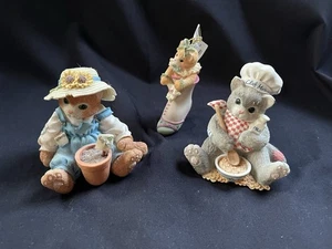 Vintage Calico Kittens Lot Chef Meow Friendship Grows Shoe Ornament - Picture 1 of 12