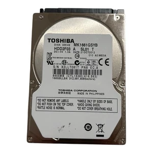 Toshiba (MK1661GSYB) 160GB, 7200RPM, 2.5" Internal Hard Drive - Picture 1 of 10