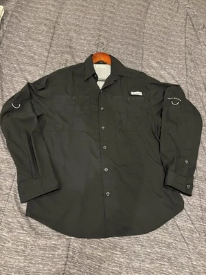 Columbia PFG Tamiami Shirt Men's Black Long Sleeve Button Down Fishing Size S - Image 1 of 4