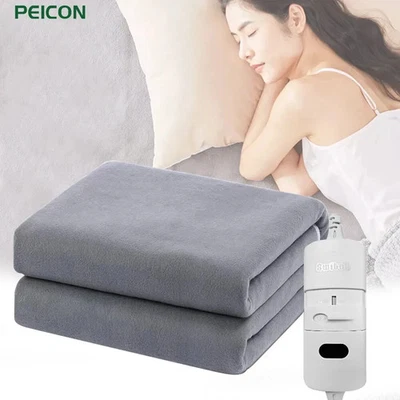 Electric Heating Blanket Automatic Thermostat Double Body Warmer Bed Mattress - Image 1 of 4