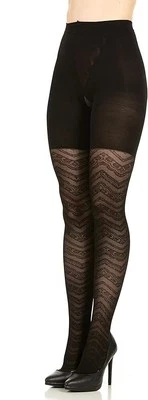 Leggings Assets Red Hot Label By Spanx texturizada renda zig zag preta NOVA TAMANHO 4D - Imagem 1 de 4