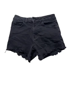 Rewash Shorts Womens 3 Black Super High Rise Frayed Hem Eco Peace Love Denim - Picture 1 of 10