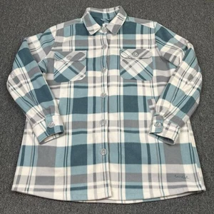 Weird Fish Shirt Womens 16 Blue White Check Overshirt Shacket Oversized Fleece - Picture 1 of 14