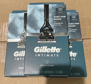 Nuovo Gillette rasoio intimo per capelli pubici da uomo 1 rasoio 2 cartucce 3 CONFEZIONI - Foto 1 di 1