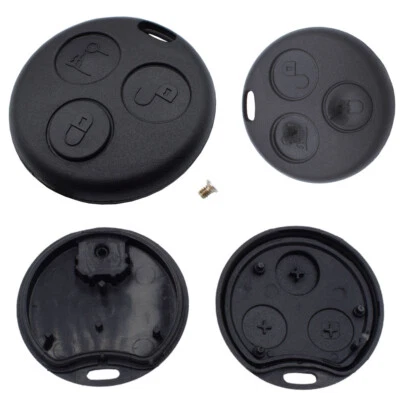 KONIKON Autoschlüssel Gehäuse 3 Tasten Fernbedienung Gummi passend für Smart Fortwo 450
