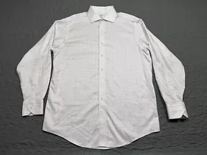 Brooks Brothers Dress Shirt 16 - 35 White Blue Black Supima Cotton Long Sleeve - Picture 1 of 9