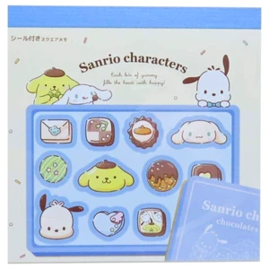Bloc de notas cuadrado de chocolate Sanrio para niños hecho en Japón Pochacco Cinnamoroll Purin - Imagen 1 de 3
