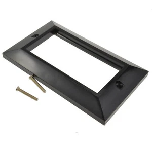 Support Mural Plaque Frontale Biseauté Simple Gang pour 4 X Modules Noir - Afbeelding 1 van 12