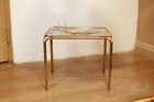 True Vintage 70er Beistelltisch Gold Plated Glass Table Coffee Table