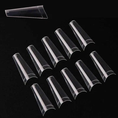 500 Ballerina Tips Tunnel Nailart Clear & Natur Nageltip Gel Acryl Nagel Nails - Bild 1 von 4