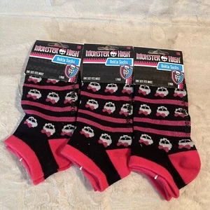 Monster High Ankle Socks 3 Pr. 4-10 NWT - Picture 1 of 3